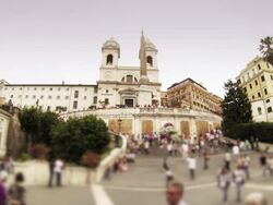 Crowd of people on the Spanish Steps in Rome Stock Footage