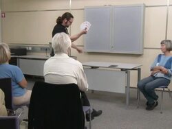 HD: Performing Magic Trick With Volunteer Stock Footage