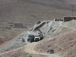 WS View of people working at Potosi mine / Potosi, Bolivia Stock Footage