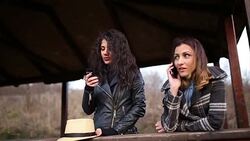 Couple addicted to cell phones! Stock Footage