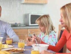 Having Breakfast Stock Footage
