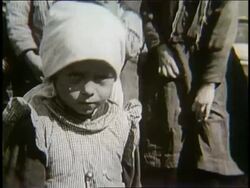 B/W 1900's close up of small immigrant girl Stock Footage