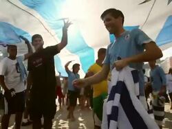 FIFA 2014 World Cup Fan Fest: Uruguay v Italy Stock Footage
