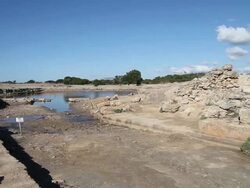 Mozia (Motya), south gate, was built in the end of the 5th century B.C. Stock Footage