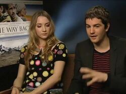INTERVIEW Saoirse Ronan and Jim Sturgess on Jim starving himself for the role and how Peter Weir disapproved at the The Way Back Interviews at London England. (Footage by WireImage Video/GettyImages) Stock Footage