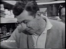 1966: ANDY GRIFFITH: VS Andy in street clothes eating sandwich in kitchen w/ actors Don Knotts & Jack Burns, all laughing, Andy wiping tears from eyes, Don drinking from Styrofoam cup, HA TD Andy pacing kitchen, laughing. Instructional Video