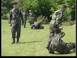 KOSOVO/ALBANIA BORDER: KLA FIGHTERS TRAINING Instructional Video