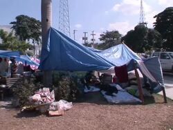 Refugee camp in Haiti Stock Footage