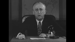 War Mobilization Director James F Byrnes urges US labor force not to let up on war production as Allied gains increase News Clip