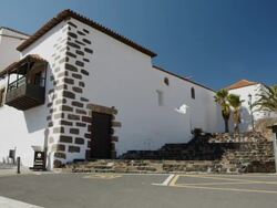 streets and church in Betancuria, Fuerteventura Stock Footage