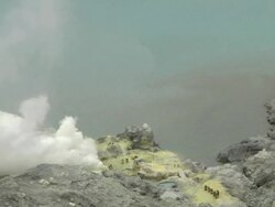WS Sulfur mine and smoke Stock Footage