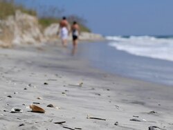 Beachwalk 1 of 3 consecutive video clips Stock Footage