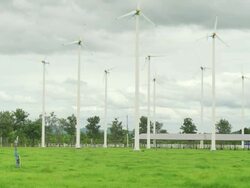 Wind turbines and Solar cell Stock Footage