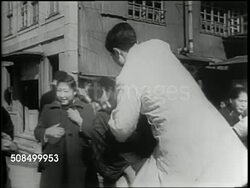 1946 Japanese Citizens Sprayed With DDT To Combat Typhus Epidemic News Clip