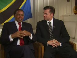 INTERVIEW: Doug Pitt and His Excellency Jikaya Kikwete on making the lives of the Tanzanian citizens better than it was before . (Footage by WireImage Video/GettyImages) Stock Footage