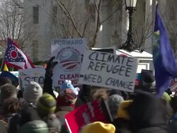 Rally against Keystone XL and climate change Stock Footage