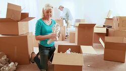 Senior Couple Moving Stock Footage
