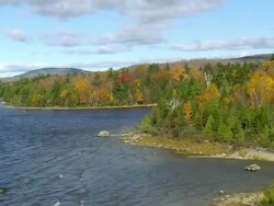 WS ARIEAL Bank of Moosehead lake / Maine, United States Stock Footage