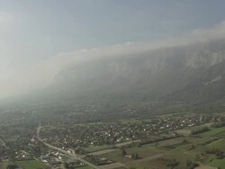 WS AERIAL Shot of Valley near Grenoble / Rhone Alpes, France Stock Footage