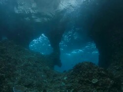 Holes underwater with sunny shadow Stock Footage