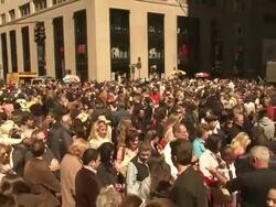 NYC's Annual Easter Bonnet Parade Stock Footage