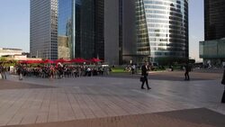 Skyscraper city of La Defense, Paris, France, Europe Stock Footage