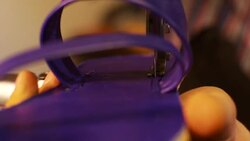 the shoemaker make a shoe Stock Footage