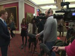 Damien Lewis at Damian Lewis given keys to The City Of London at The Guildhall on March 19, 2013 in London, England (Footage by WireImage Video/Getty Images) Stock Footage