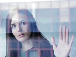 Behind a window   TH Stock Footage