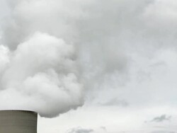 HD Nuclear Power Station Cooling Tower Stock Footage