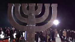 Ceremony Commemorating the Victims of Babiy Yar in Kiev Stock Footage