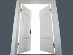 Door opening to enlightenment Stock Footage