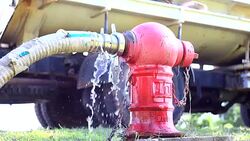 Fire Hydrant with Water Flowing Stock Footage
