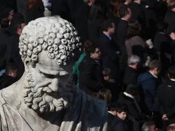 B-ROLL - Last weekly public audience of Benedict XVI from St. Peter's Square at St. Peter's Square on February 27, 2013 in Vatican City, Vatican. (Footage by Giulio Origlia/Getty Images) Stock Footage