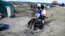 CLEAN : Migrants remain camped on Greece Macedonia border News Clip