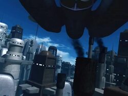 Space Ship Flying over a Futuristic City Stock Footage