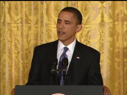 President Barack Obama says that the government is in charge of the response to the Gulf oil spill, not the oil company BP. Obama defended his administration's response to the oil spill at a White House press conference Thursday. News Clip