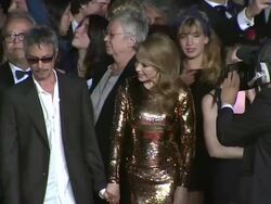 Kylie Minogue, Elise Lhomeau, Jeanne Disson, Edith Scob, Leos Carax and Denis Lavant at Holy Motors Premiere: 65th Cannes Film Festival at Lumiere on May 23, 2012 in Cannes, France (Footage by WireImage Video/Getty Images) Stock Footage