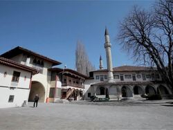 GREAT MOSQUE HANSARAY KHAN PALACE Stock Footage