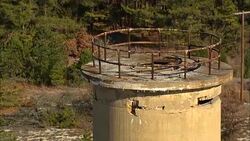 Flight And Rise Up Over Observation Tower  - Aerial View - Delaware,  Sussex County,  United States Stock Footage