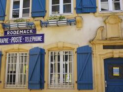 MS Shot of Post office / Rodemack, Lorraine, France Stock Footage