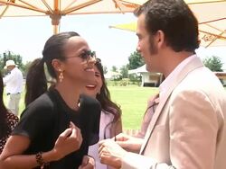 Zoe Seldana and Clive Owen at The Fifth Annual Veuve Clicquot Polo Classic Stock Footage