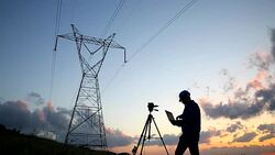 Electrical engineer while working laptopl Stock Footage