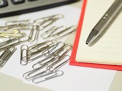 Office desk equipment for work Stock Footage