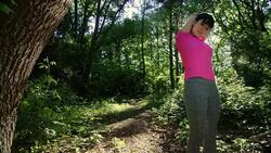 Countryside jogging Stock Footage