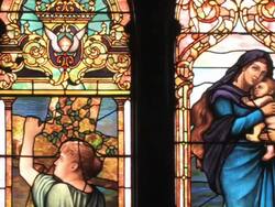 Antique Stained Glass Windows Stock Footage