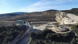 January 2016. Limestone quarry in Villalain, in the North of Burgos, Spain Stock Footage