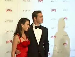 Elizabeth Chambers, Armie Hammer at the LACMA Hosts Inaugural Art + Film Gala Honoring Clint Eastwood And John Baldessari Presented By GUCCI at Los Angeles CA.  Stock Footage