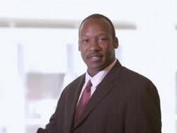 CU Businessman looking over railing, then turning and smiling / Seattle, Washington, United States Stock Footage