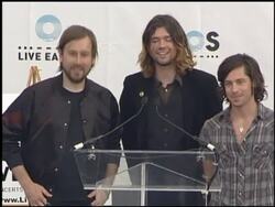 Live Earth New York press room Stock Footage